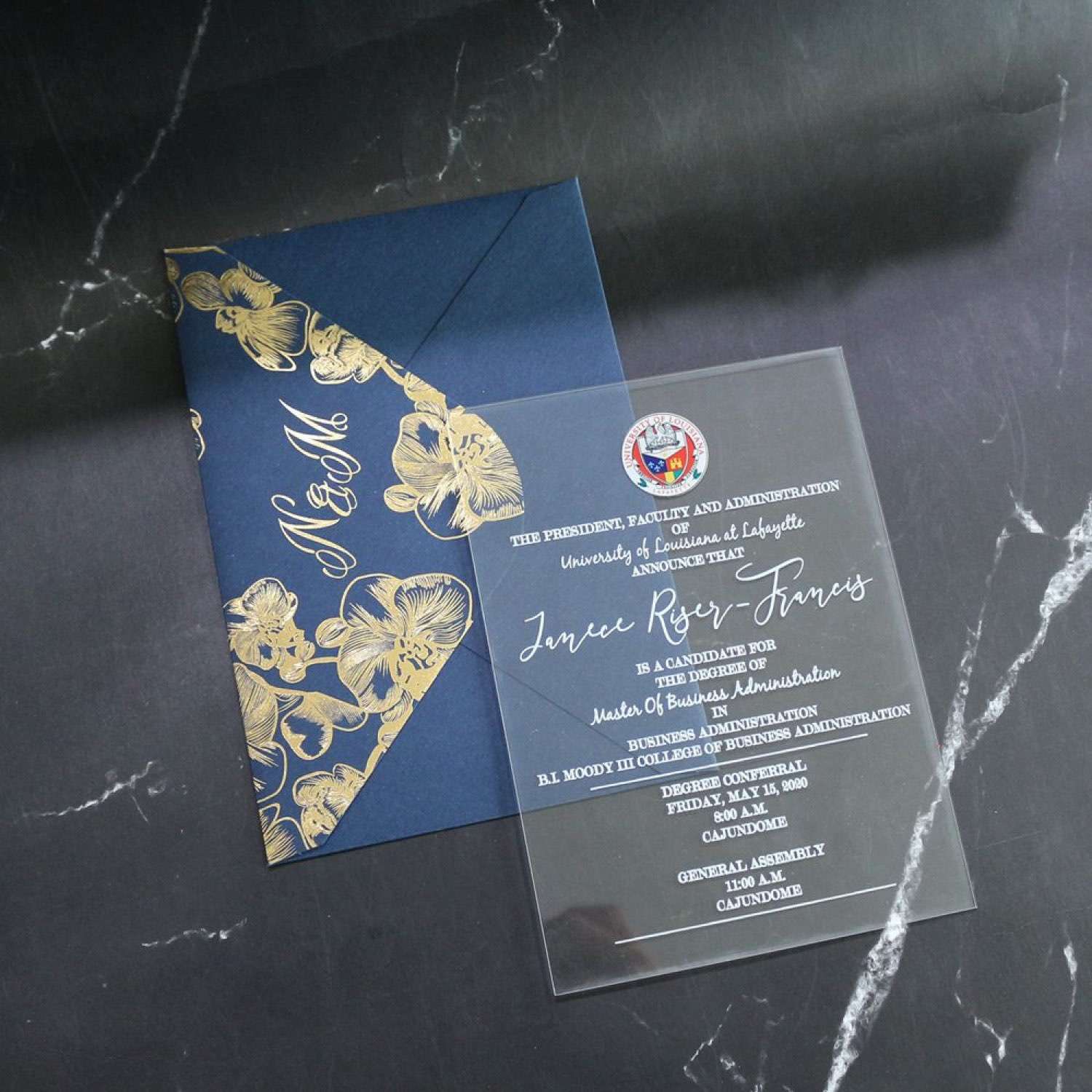 Acrylic Invitation Card Rectangle Transparent Invitation Card With Envelope